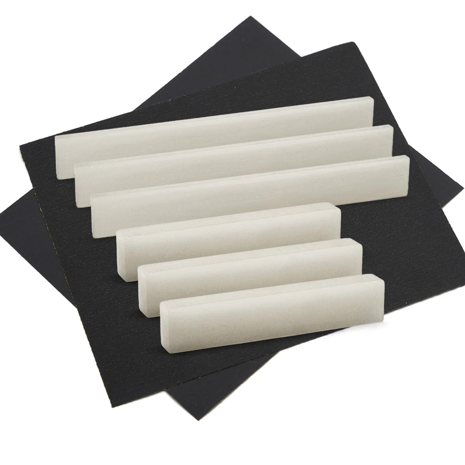 Set of 3 pcs Blank Bone Saddle and 3 Nut 3*Nuts & 3*Saddles, white