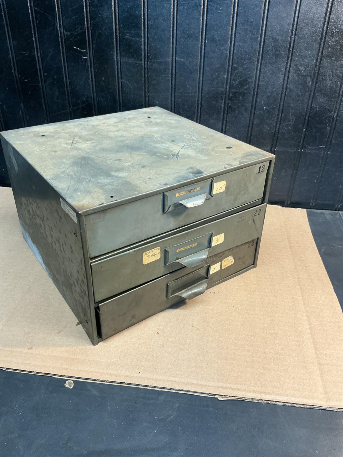 Vtg Metal Industrial Parts 3 Drawer Storage Organizer Cabinet Lyon Mfg 12x8x11.5