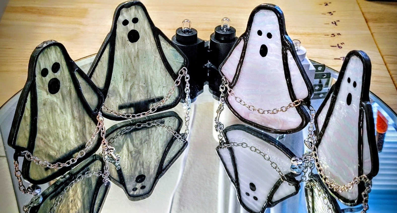 stained glass ghost nightlight decor