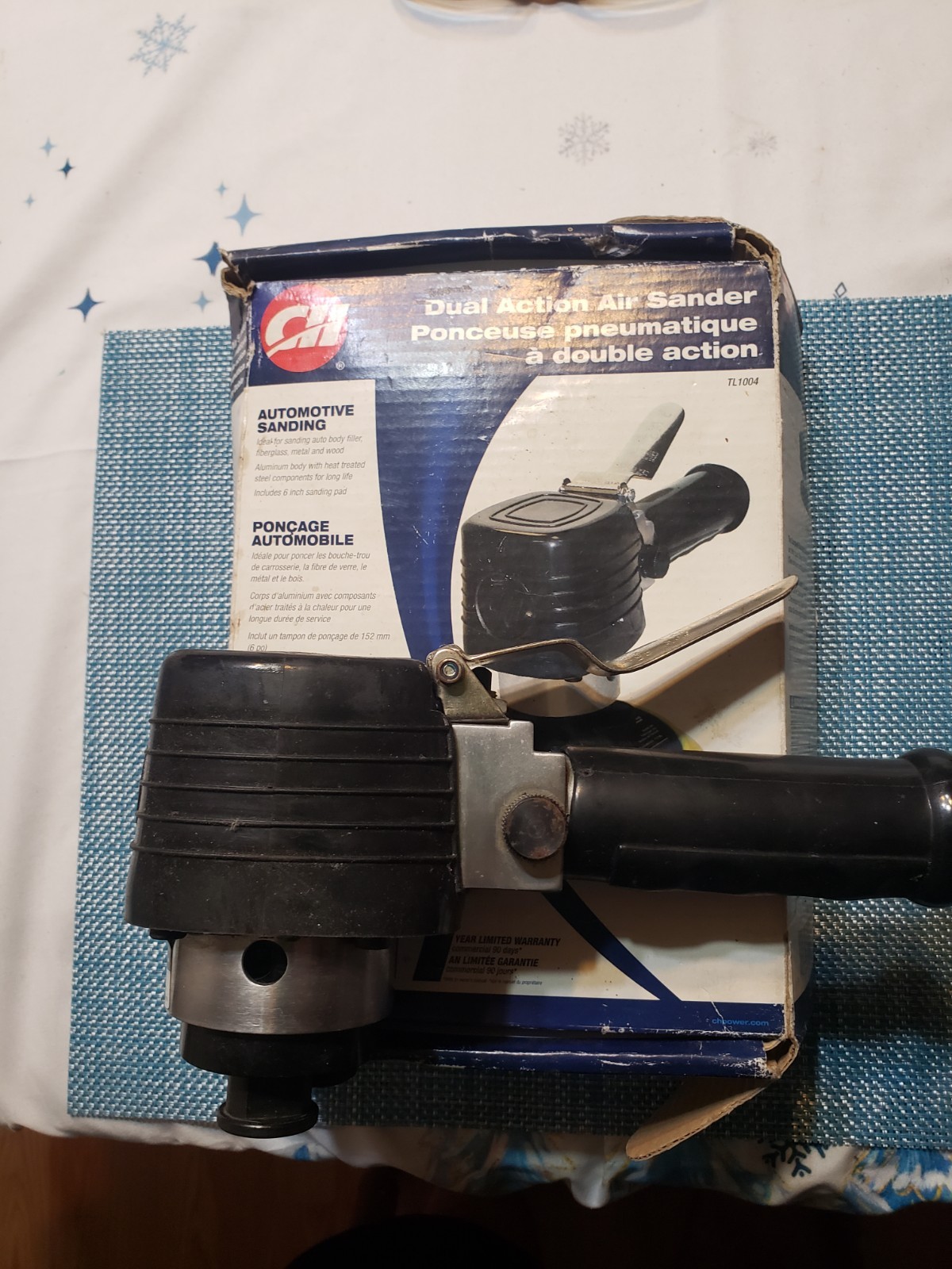 Campbell Hausfeld TL1004 Dual Action Air Sander Standard Duty Pneumatic Open Box