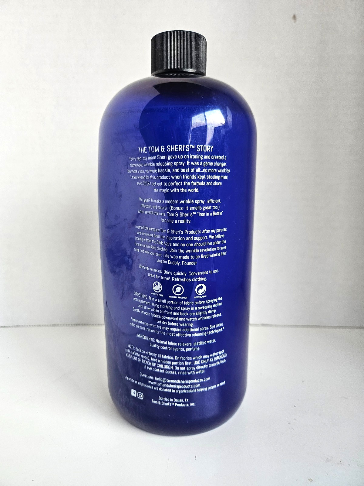 Tom & Sheri's Iron In a Bottle Wrinkle Release 32 oz