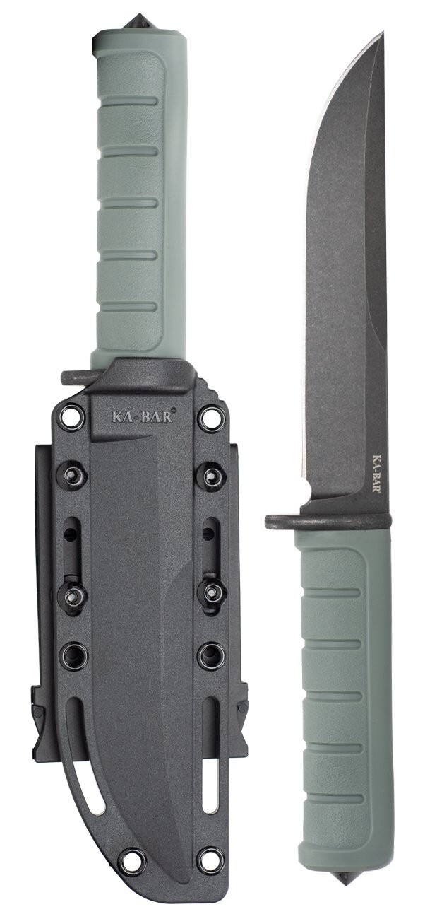 Ka-Bar 6100 Dust I 6.125" D2 Steel Blade GFN Handles w/ Hard Plastic Sheath