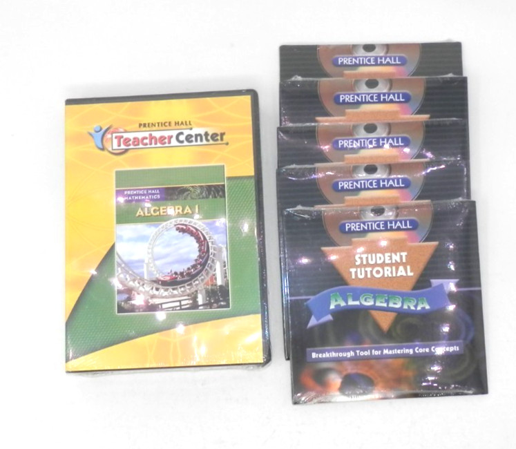 Prentice Hall Teachers Edition Algebra 1 CD-ROM Set + 5 Student Tutorials SEALED
