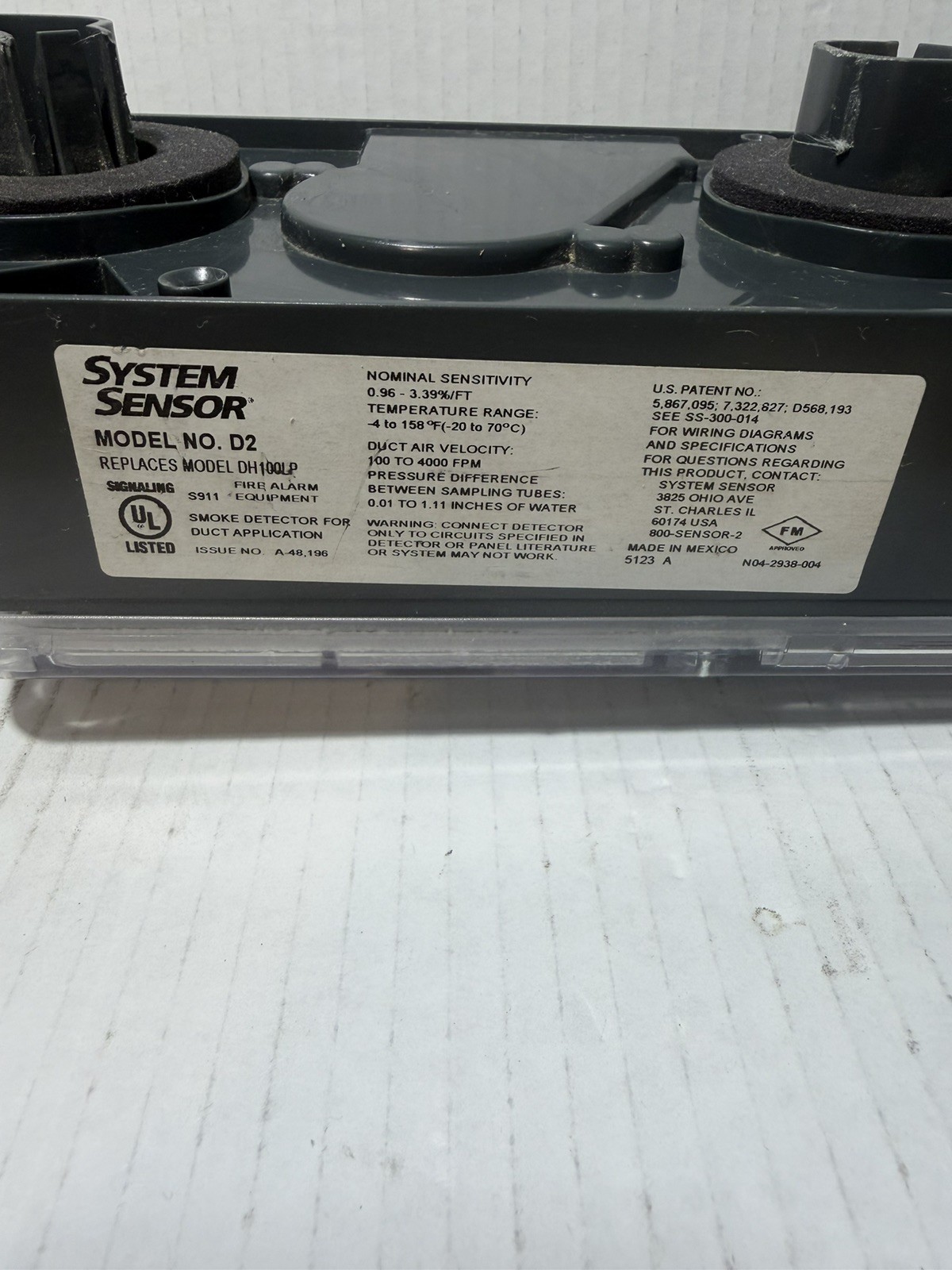 System Sensor D2 Duct Detector