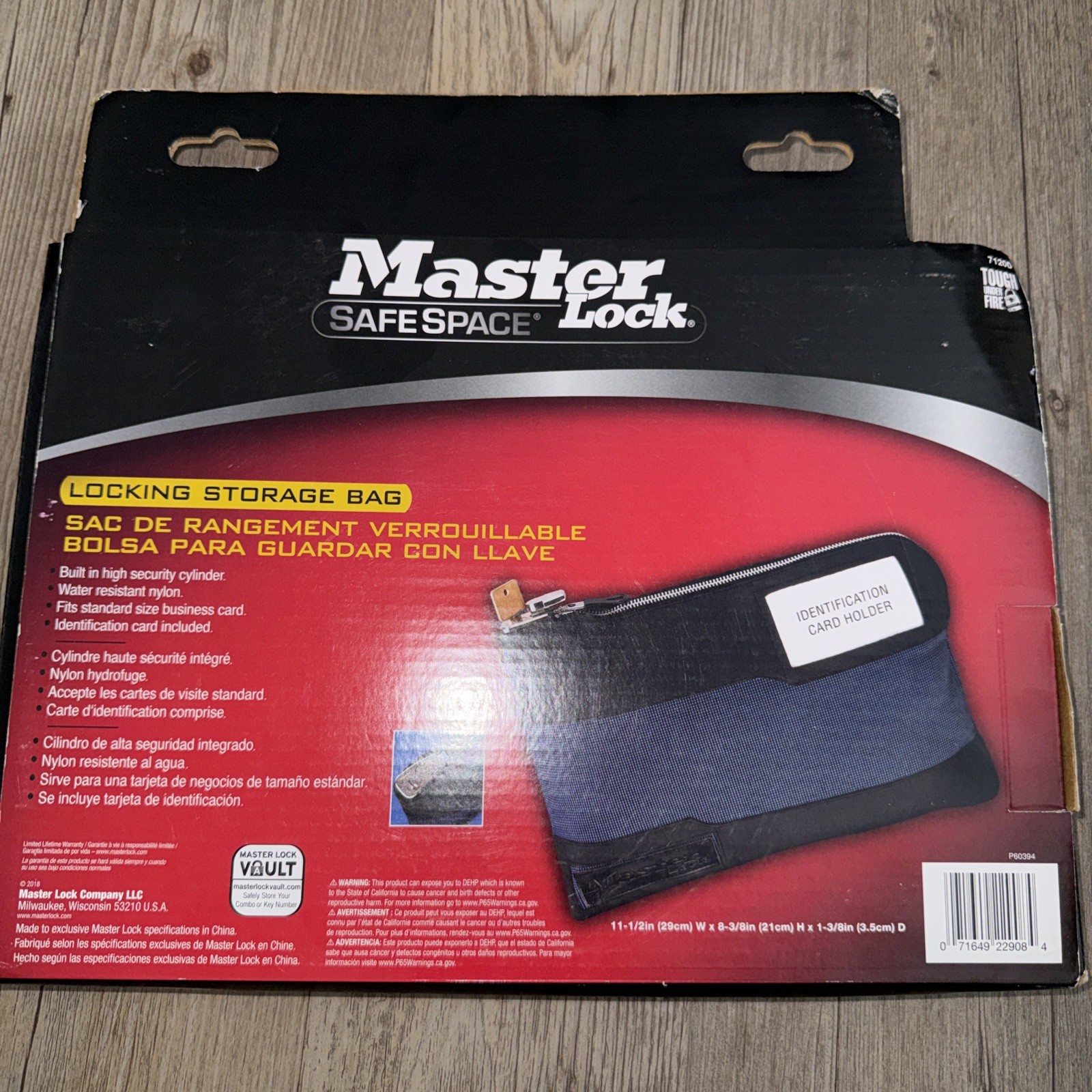Master Lock 7120D Safe Space Locking Storage Money Night Deposit Bag Blue / NEW