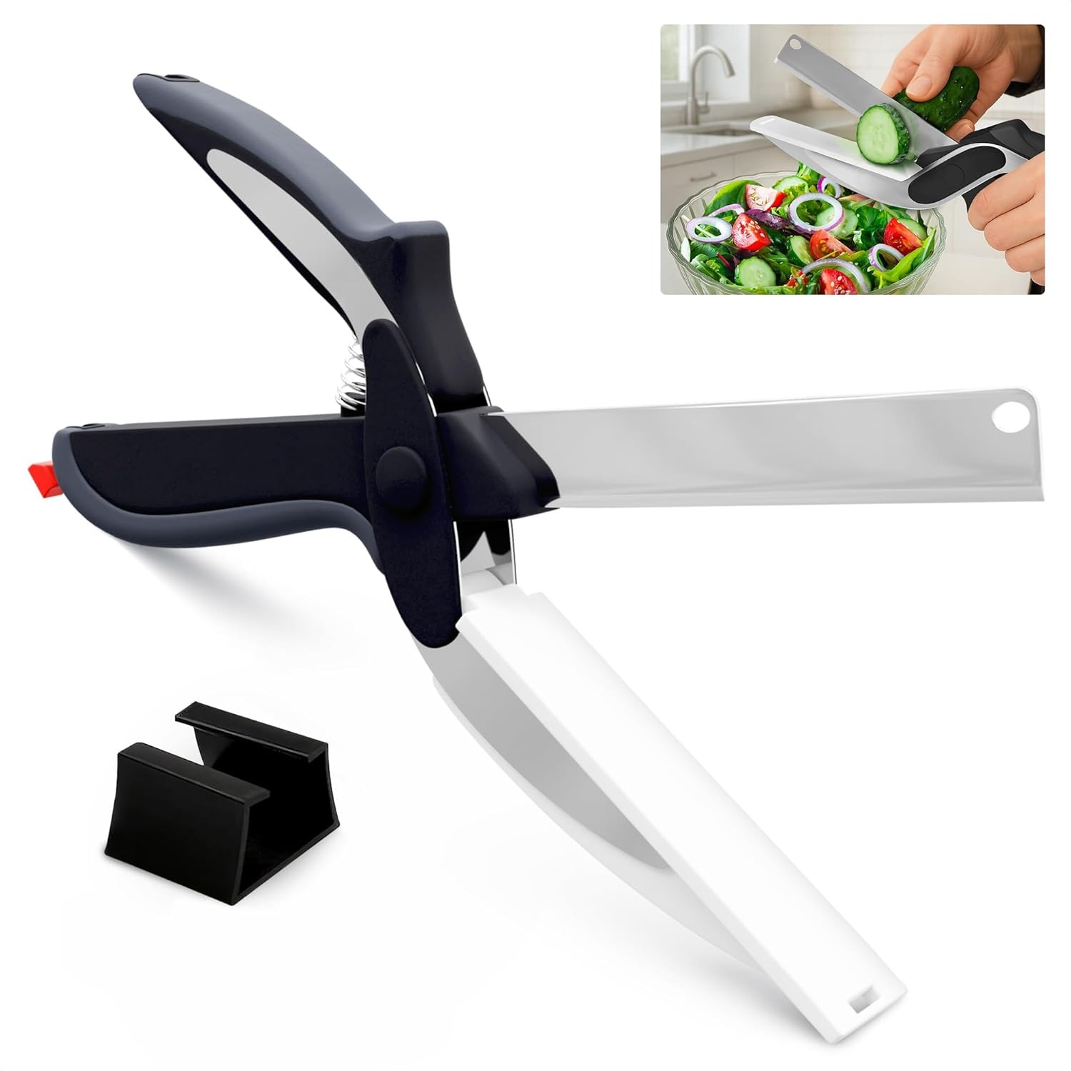 Kitchen Scissors For Food – 2 in 1 Cutting Board Scissors & Knife Shears Sharp