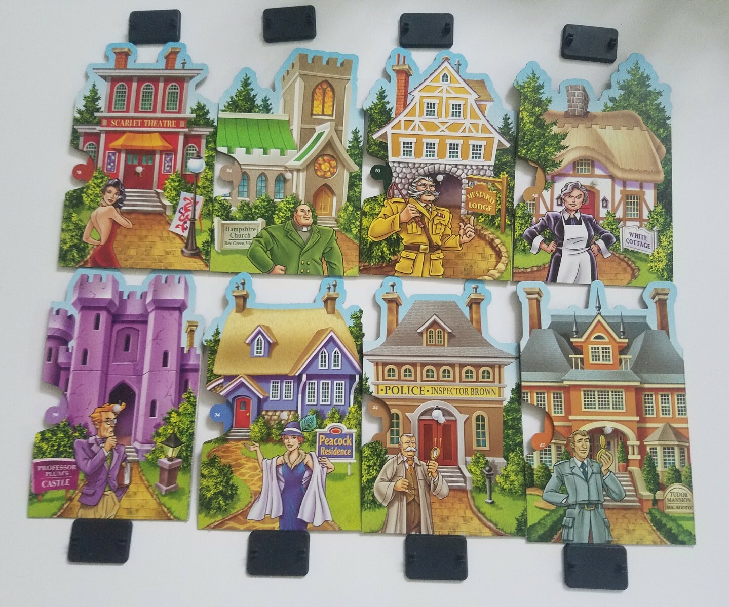 Clue Mysteries Game 2005 Replacement Pieces 8 Character Wheels And Stands