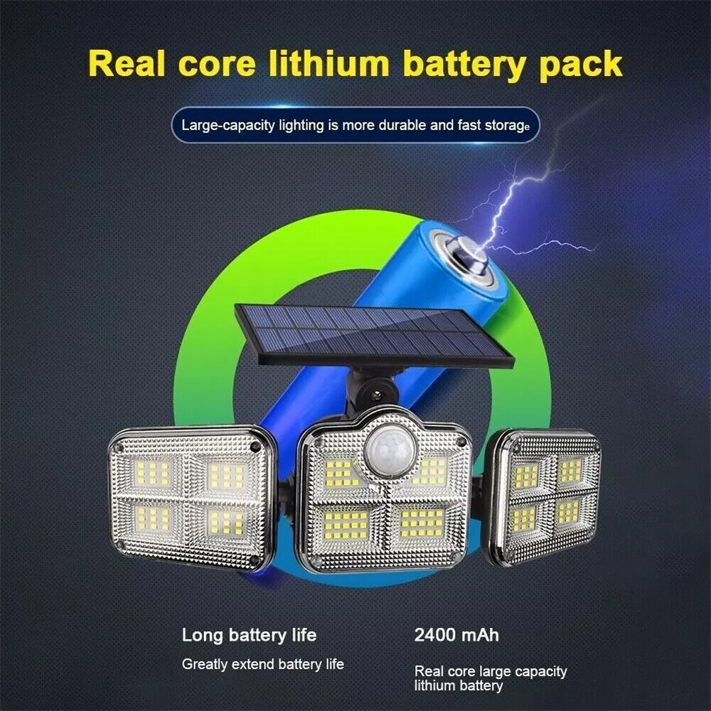 2 Pack 50000LM LED Solar Lights Outdoor Waterproof Motion Sensor Security Lamp