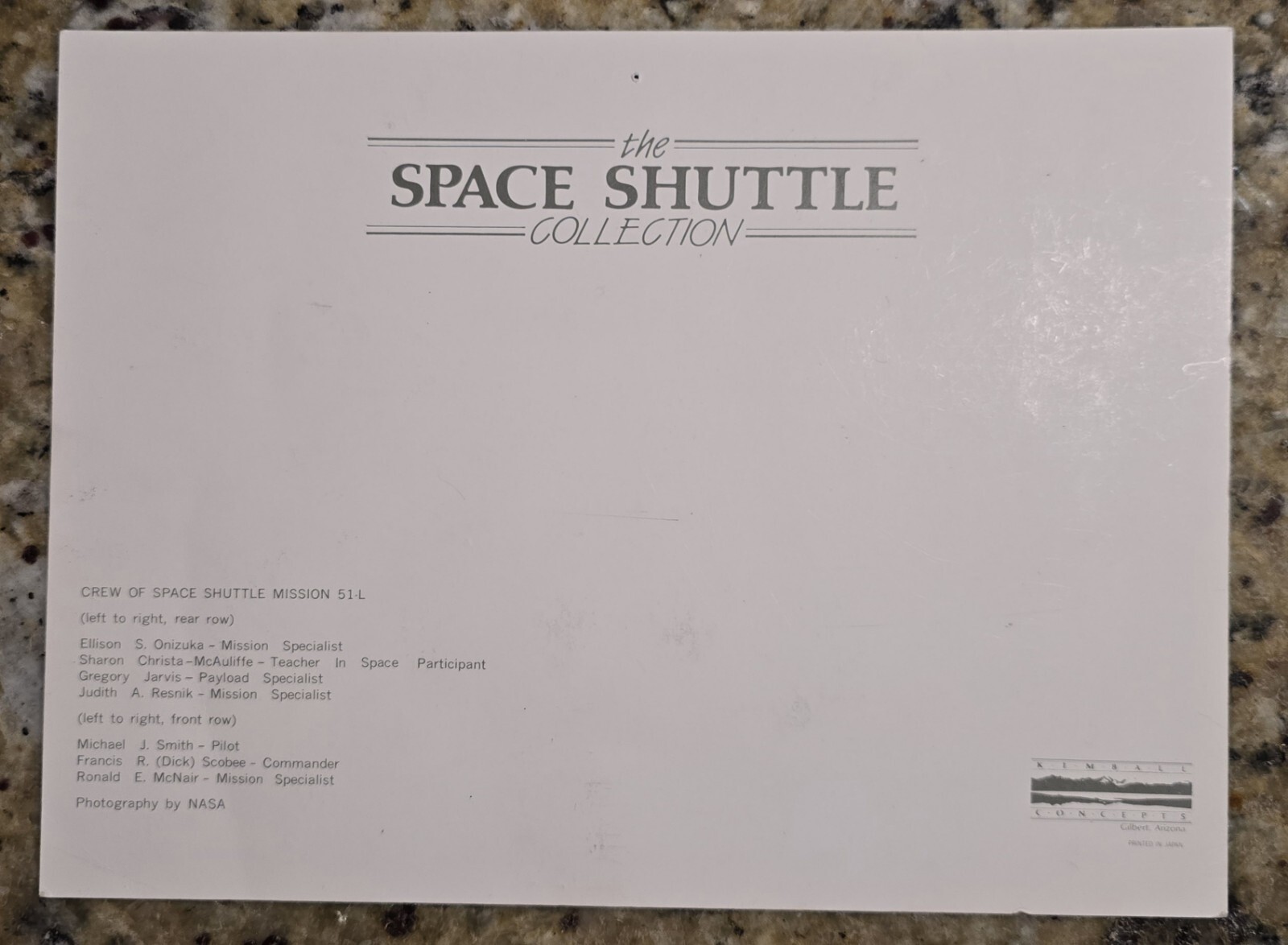 3 - NASA Crew Of Space, Shuttle Launch Challenger Photo 8x10 Mission 51-L USAFA