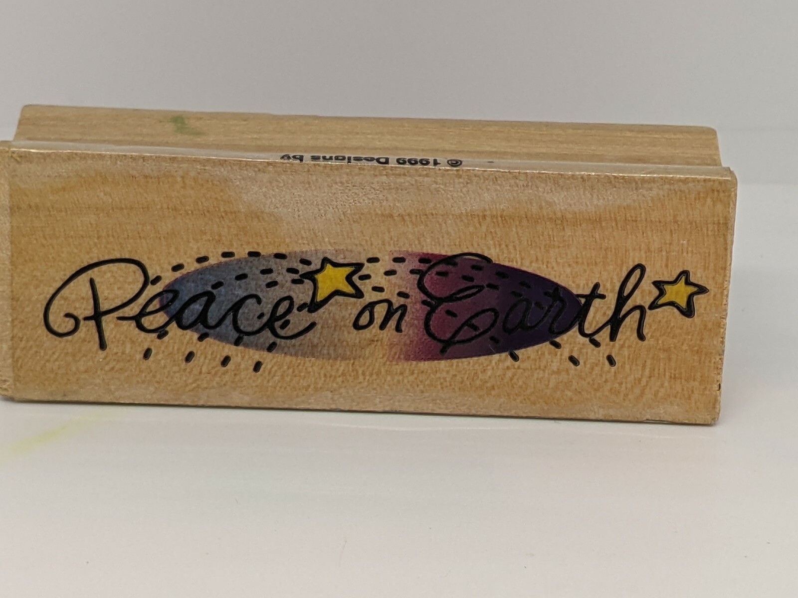 "Peace on Earth"  Christmas -Wood / Rubber Stamp  by Westwater  3 x 1.25