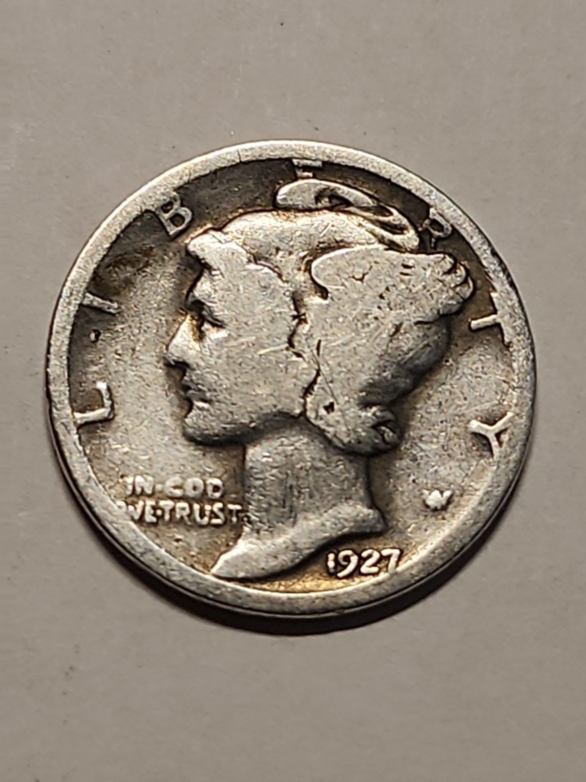 1927 MERCURY DIME~VERY GOOD~FAST FREE SHIPPING #1