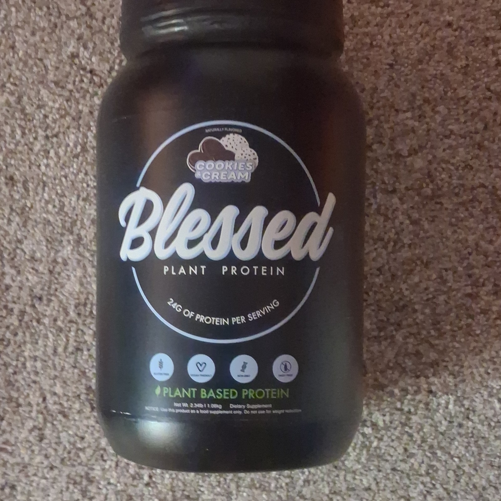 Blessed Plant Protein Powder Cookies & Cream 2.3 lbs Vegan Gluten-Free Soy-Free