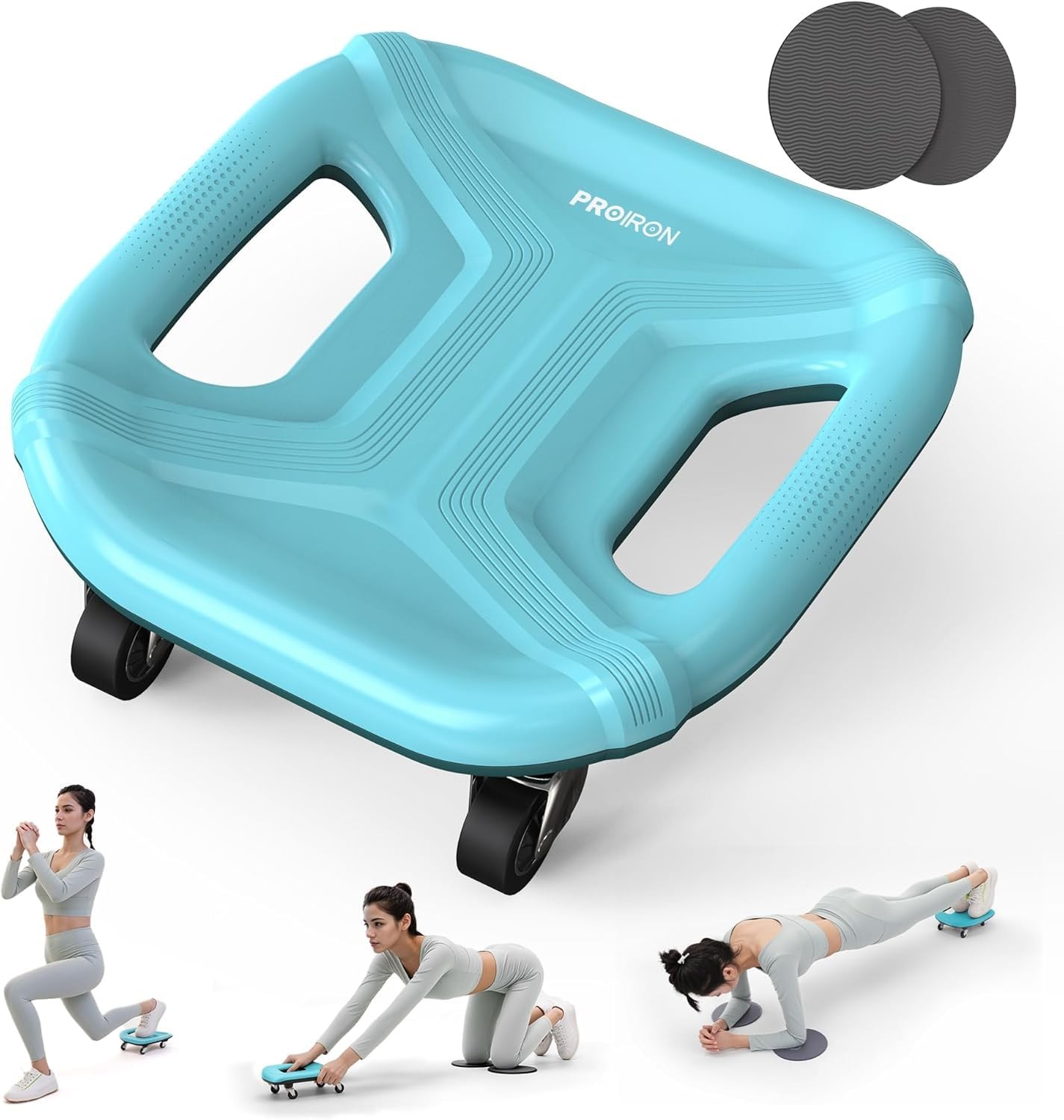 PROIRON Ab Roller with Knee Pads for Abs Workout, Multifunctional biue