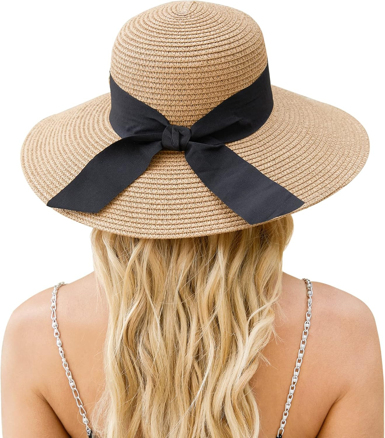 Beach Hat for Women, Wide Brim Sun Straw Hats for Women, Sun Hat Womens UPF 50+