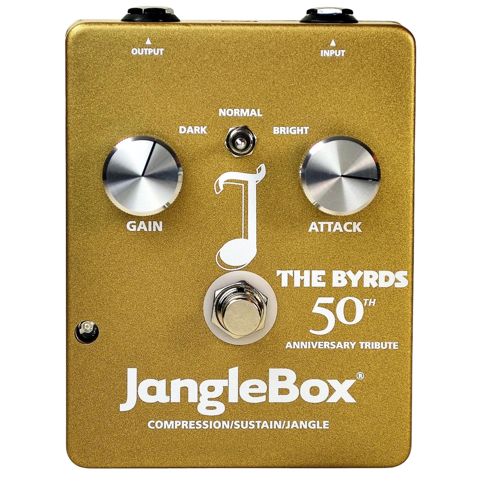 JangleBox Classic Compressor Effects Pedal, Gold The Byrds 50th Anniversary Ed.