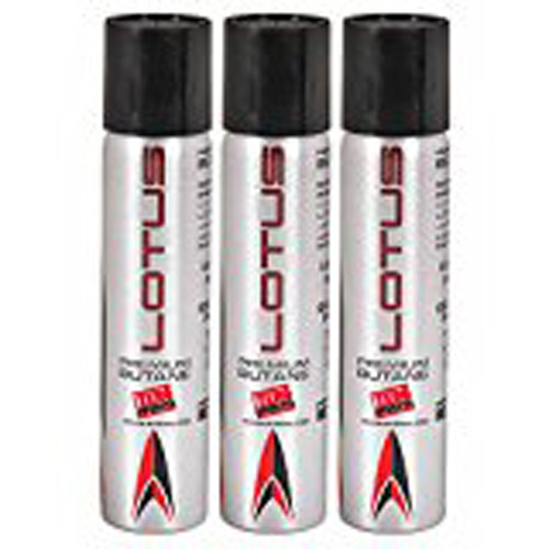 3 Can Lotus Premium Lighter Butane Refill Fuel 13.40 oz 400ml Canister 8295