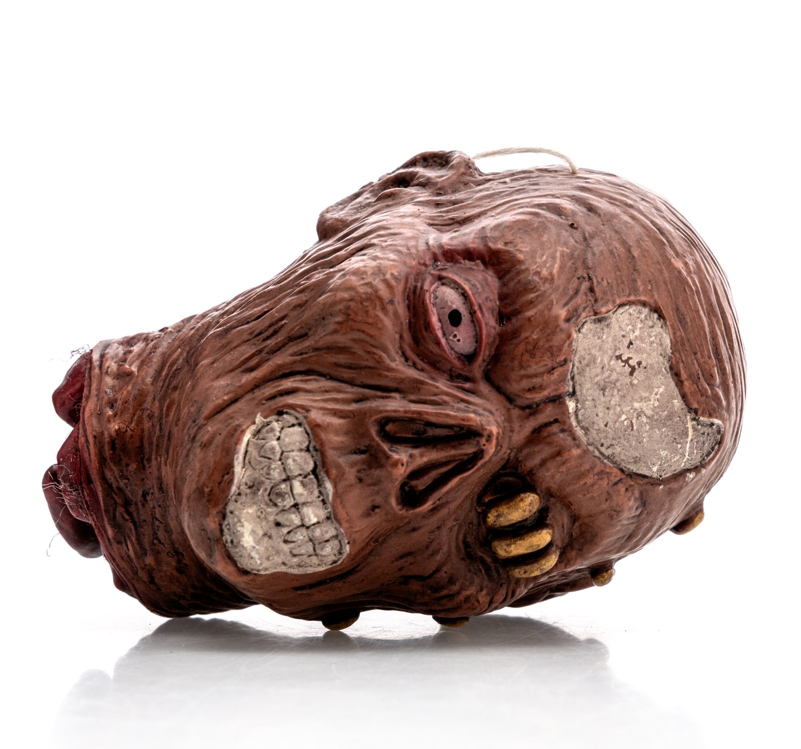 Very Handsome Rotting Demon Maggot-y Skull Rubber Halloween Decor 6in Used