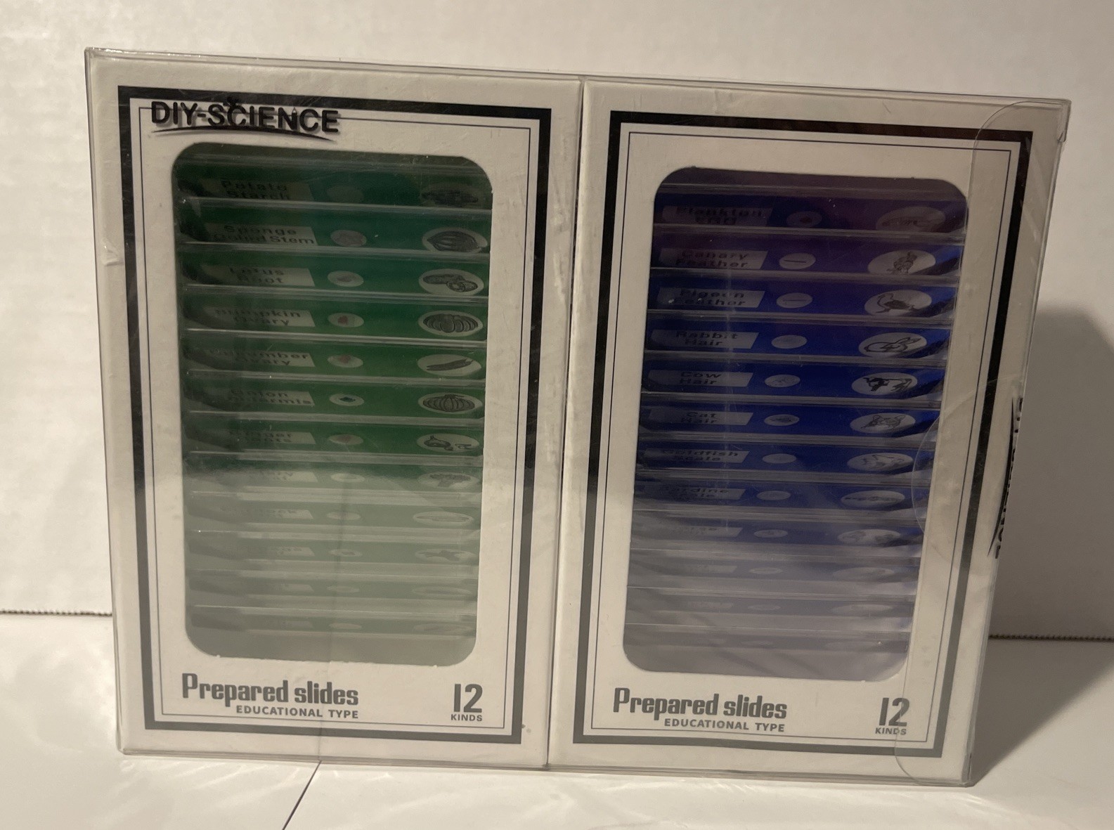 48pcs Prepared Microscope Slides for Kids Animals Insects Plants Biology Science