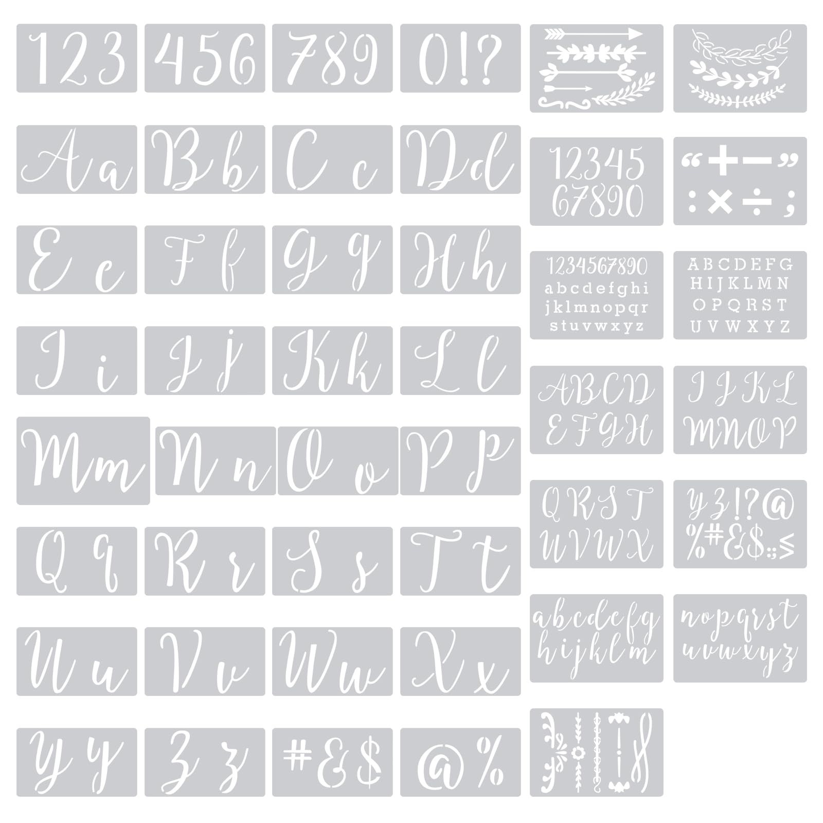 Reusable Letter Stencils for Painting Calligraphy Stencil Template Kit, 45pcs...