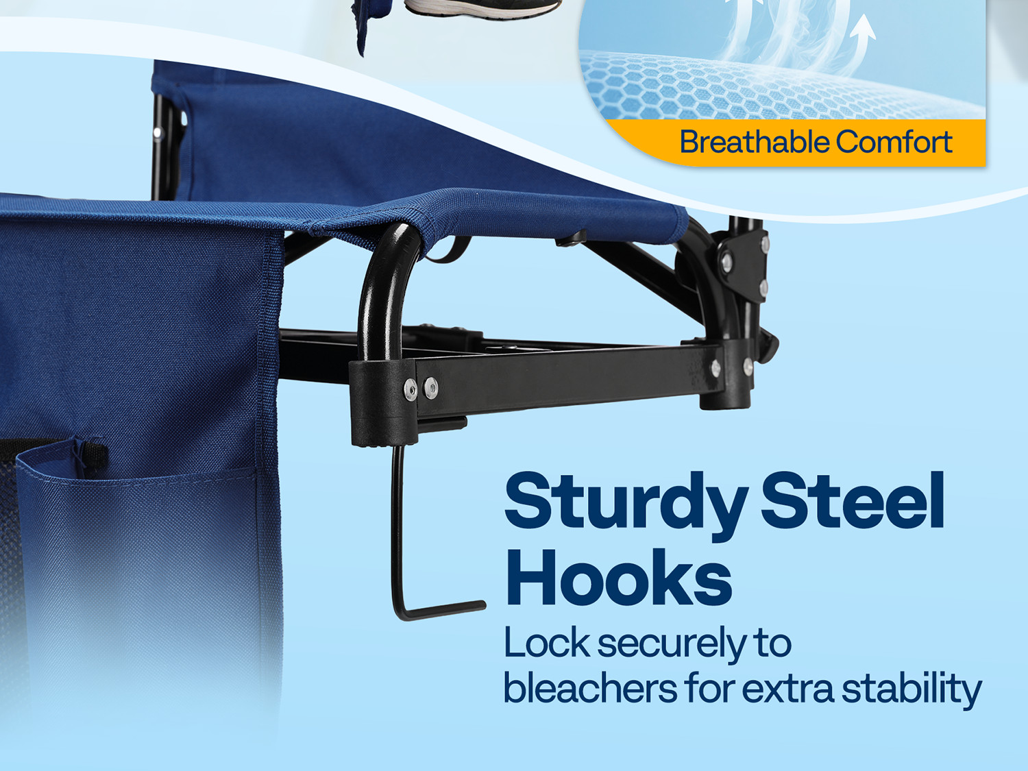 2 Pack Folding Stadium Seats w/ Back Support Portable Bleacher Chairs Cup Holder