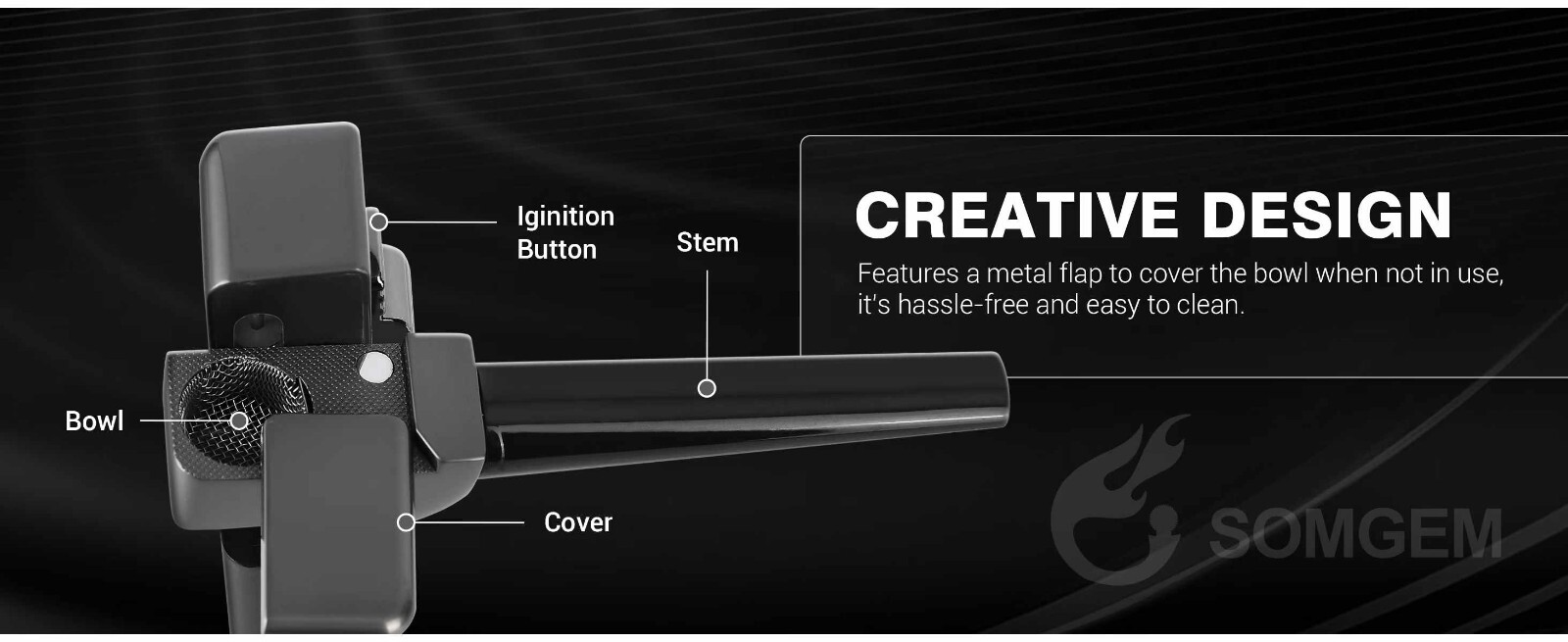 2025 Portable Metal Lighter /Pipe Foldable Smoking Multi-Functional Design 2in1