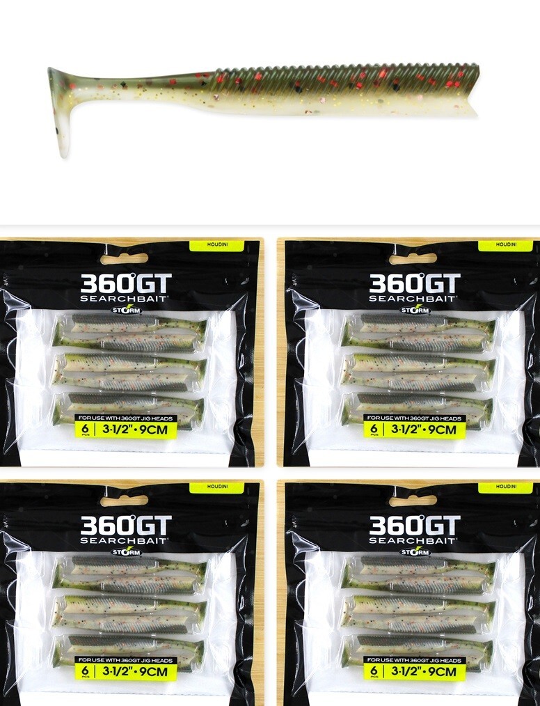 (4) Packs Storm 360 GT Searchbait Bodies 3 1/2" Houdini (6 Per Pack) Brand New