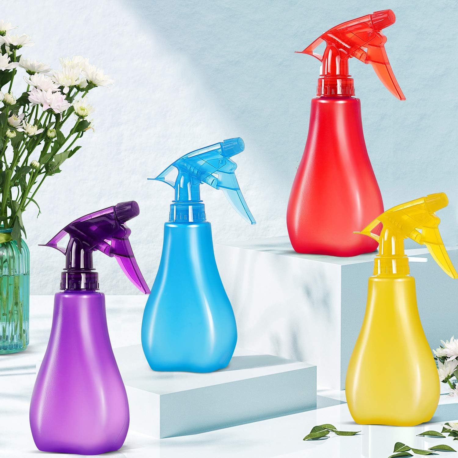 8 Oz Empty Plastic Spray Bottles with Adjustable Nozzle - Durable Trigger Spraye
