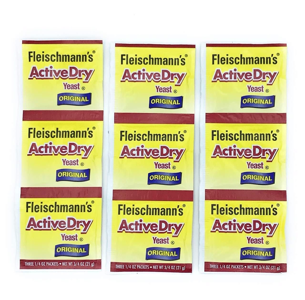 Fleischmann's Yeast, Active, Dry, 0.75Ounce Packet Pack of 9