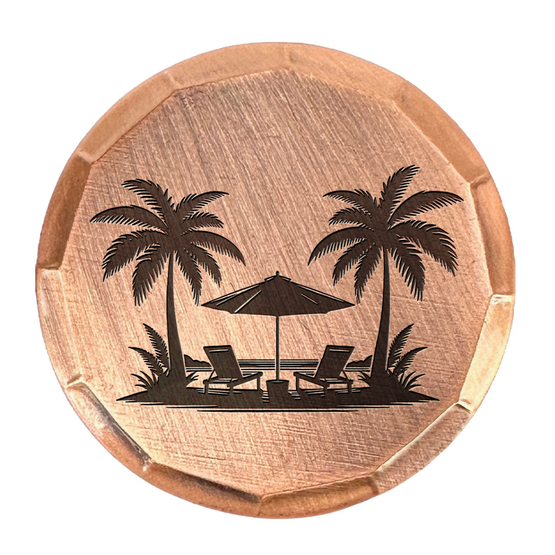 Palm Trees Embossed Copper Golf Ball Marker by Sunfish