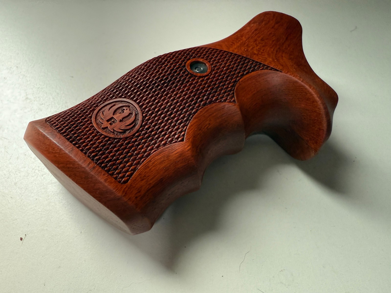 Checker wood Grip For Ruger Security Six/Police Service Six Square Butt