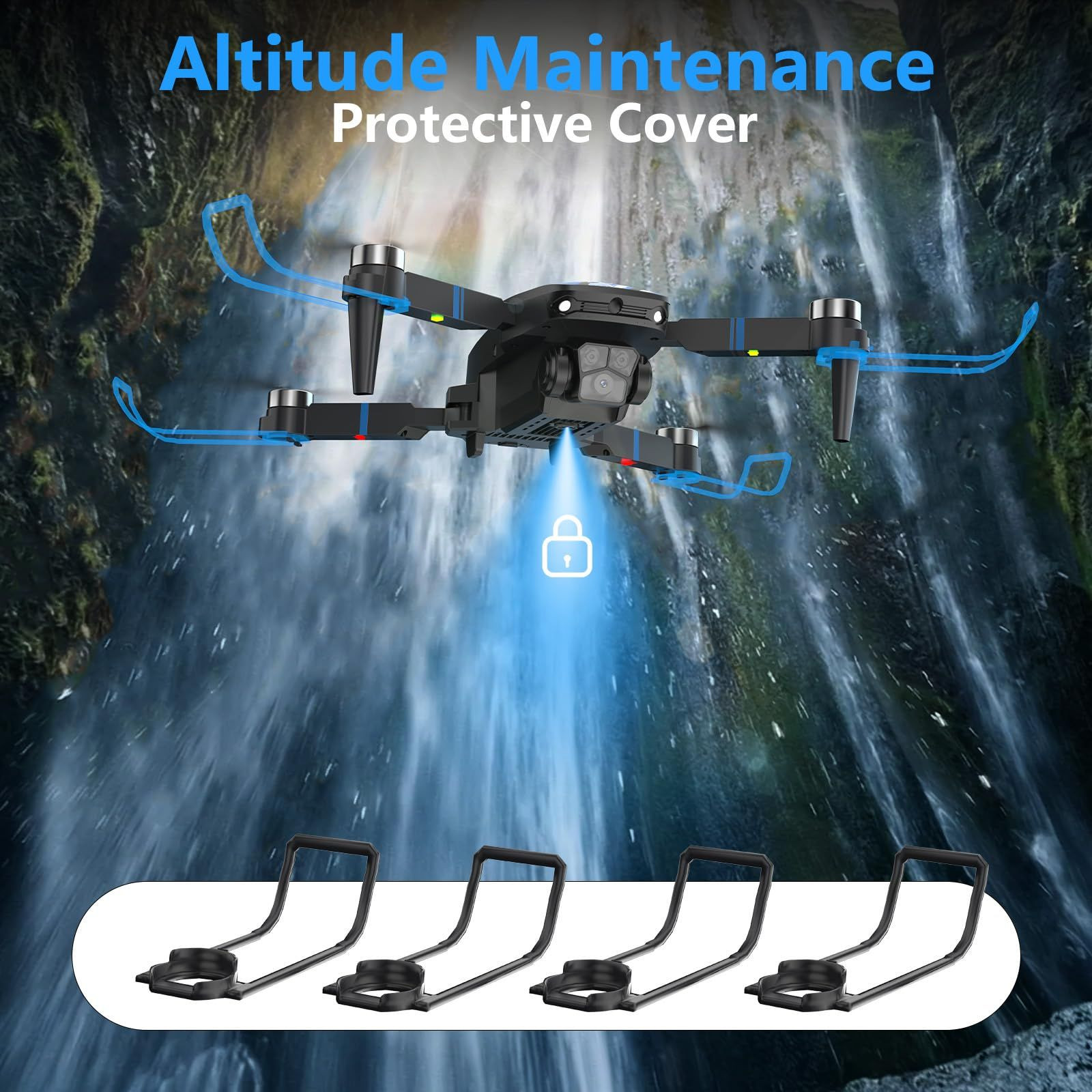 Drone with Camera for Adults LCD Screen FPV SJ sharp（RC a Screen）, Blue