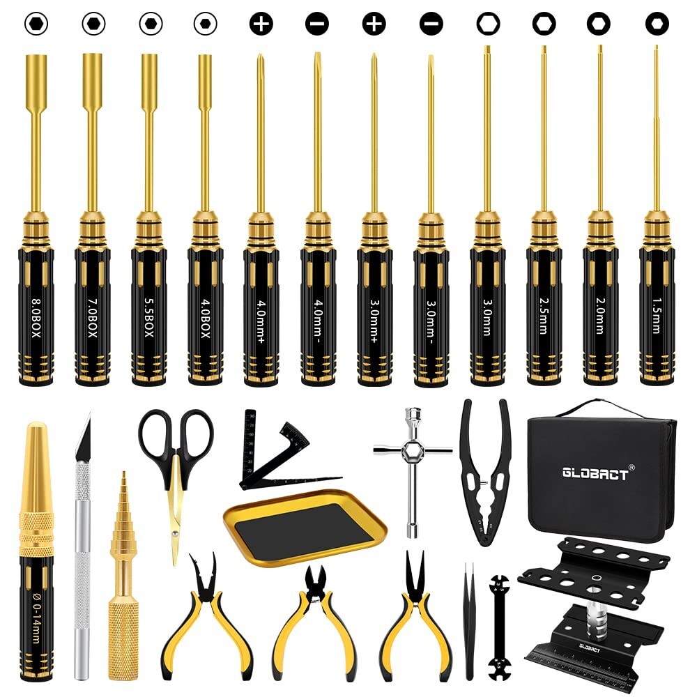 GLOBACT RC Tool Kit RC Screwdriver Kit for 1/8 1/10 Slash Axial Arrma Redcat