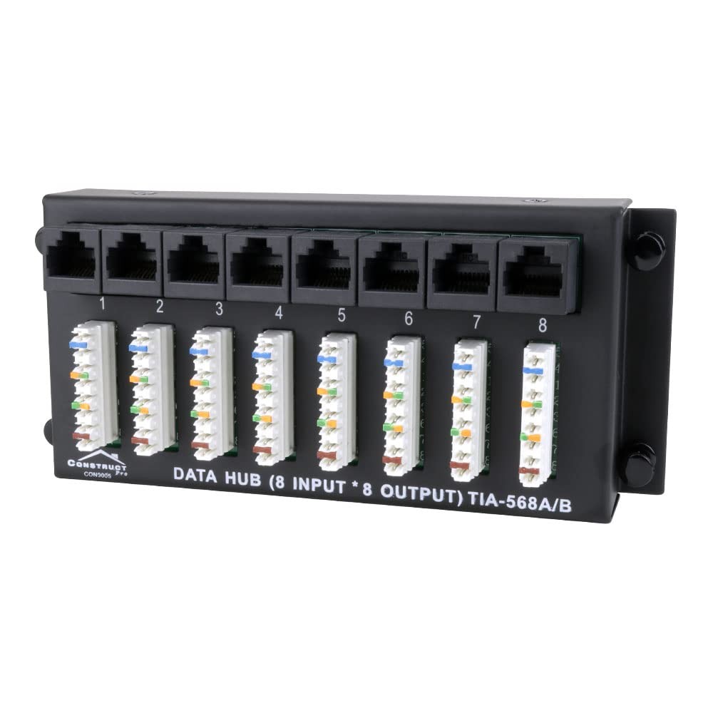 Construct Pro 8x8 Data Patch Panel Module Low Voltage Networking