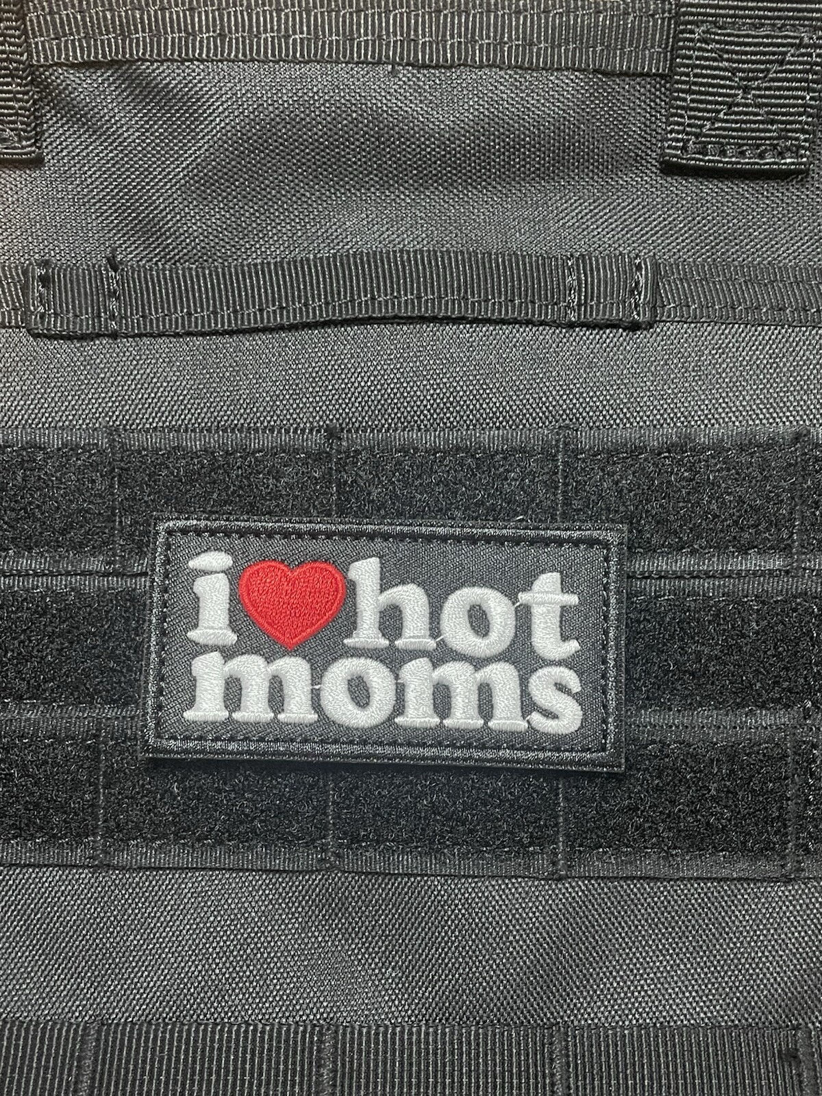 I Love Hot Moms Funny Meme Tactical Patch Hook Loop