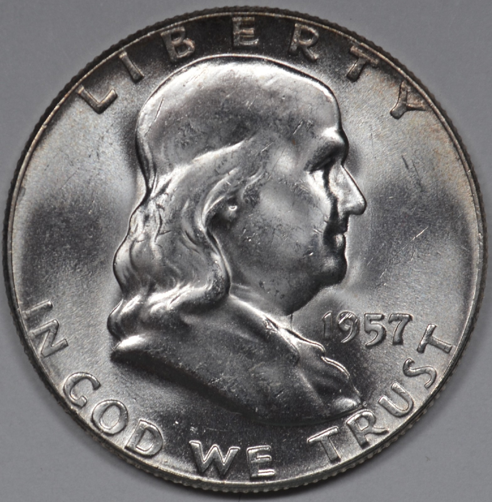 1957 50C Franklin Half Dollar #43S