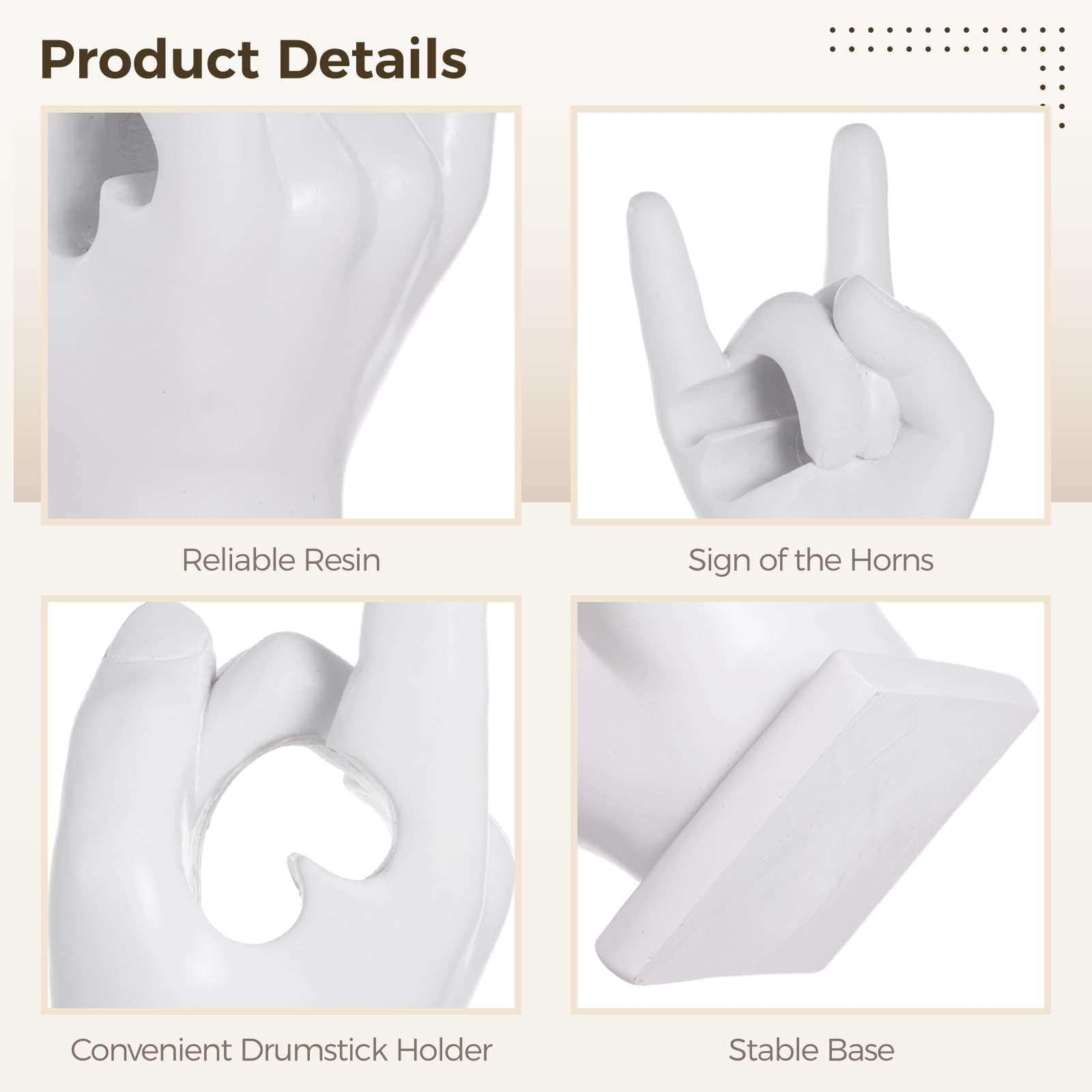 Rock Hand Drumstick Display Holder, Fun Gesture Shaped Drumstick Display Stan...