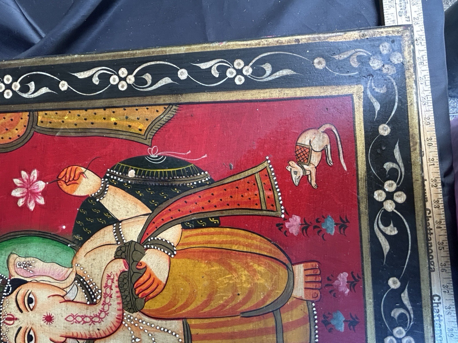 Gorgeous Painted Ganesha Foot Stool/Ottoman Table