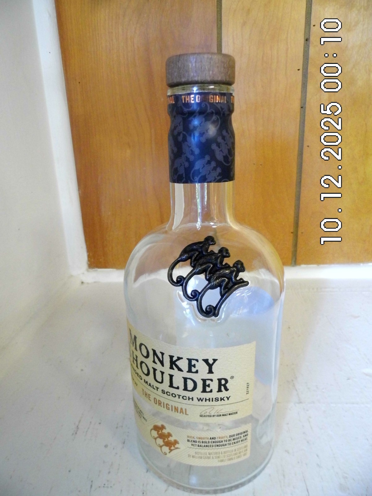 Monkey Shoulder Blended Malt Scotch Whiskey Bottle Empty 750 ML Scotland