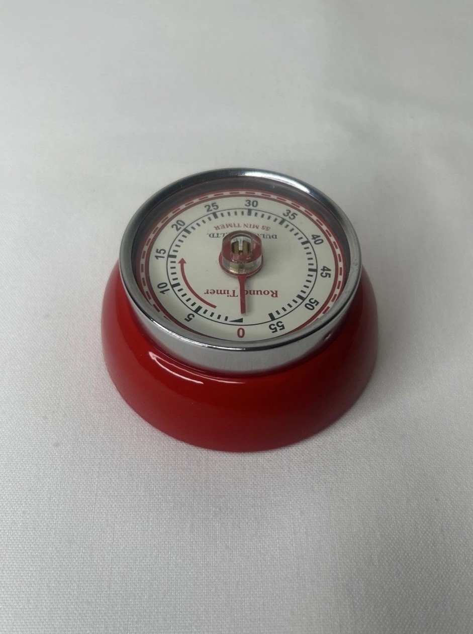 Dulton Red Magnetic Kitchen Timer Tested Works Retro MCM Style