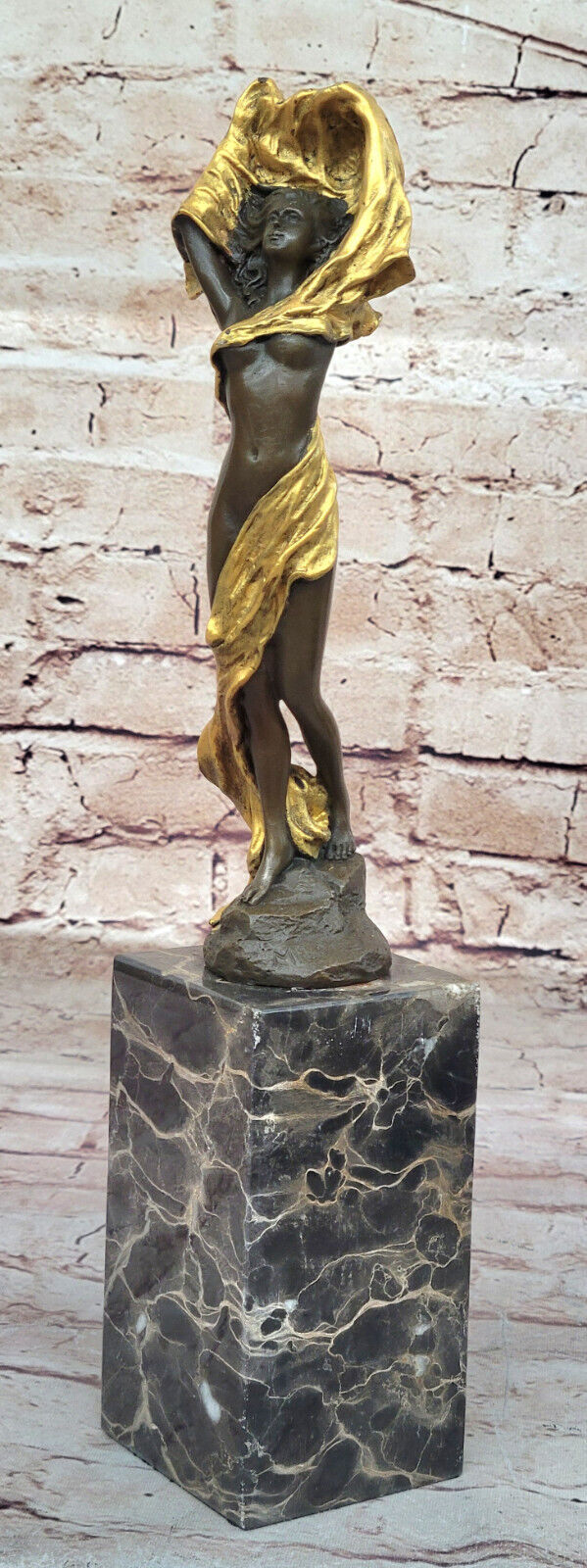 Art Deco Mid Century Nude Female Girl Woman Lady Sculpture by Miguel Lopez Decor