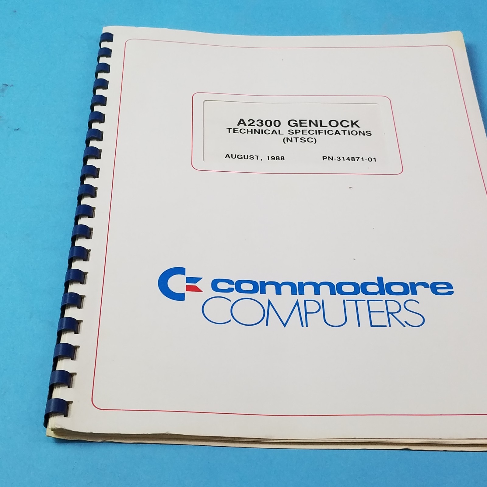 Commodore computer A2300 Genlock Technical specifications NTSC manual 1988