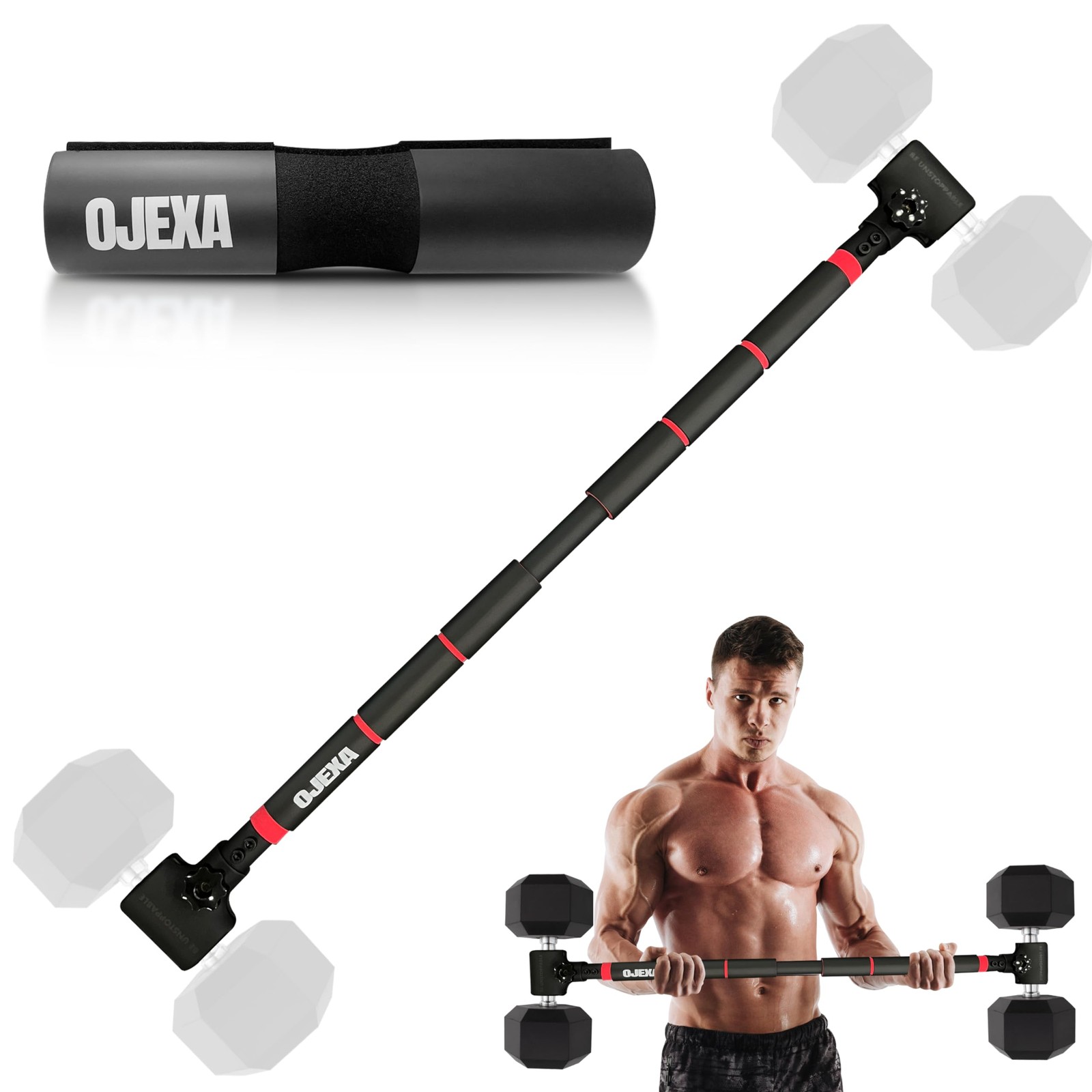 OJEXA Dumbbells to Barbell Converter Set 200 lb Capacity Steel Clamp