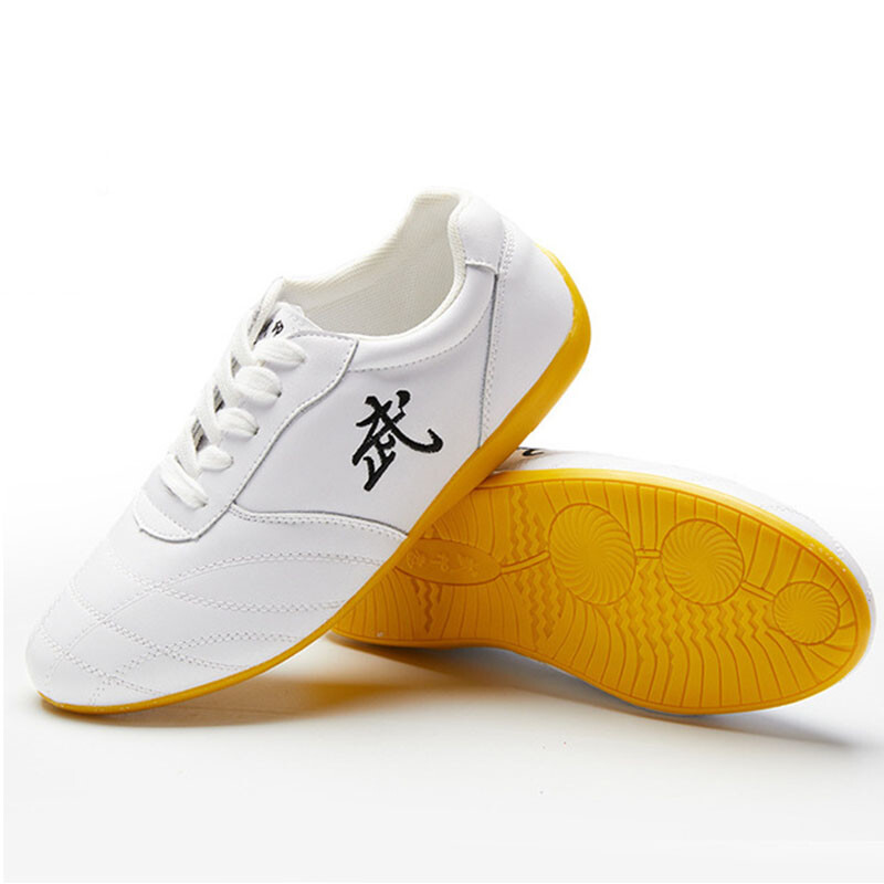 Leather Tai Chi Martial Arts Shoes Kung Fu Sneakers Unisex Sport Taolu Footwear