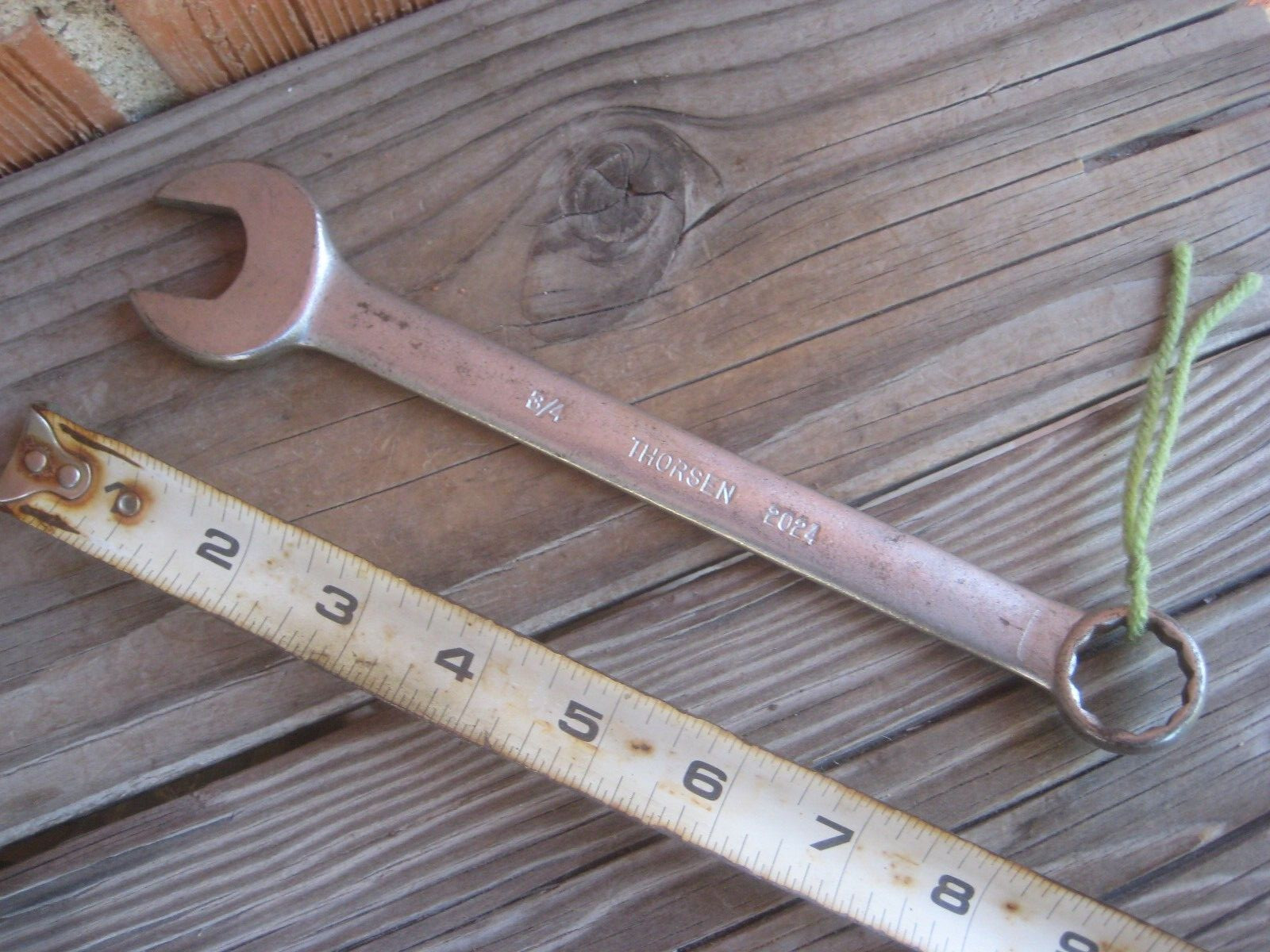 1960s Vintage THORSEN * 3/4" Combination Wrench 2024 x 12 Pt / Thin Shank USA