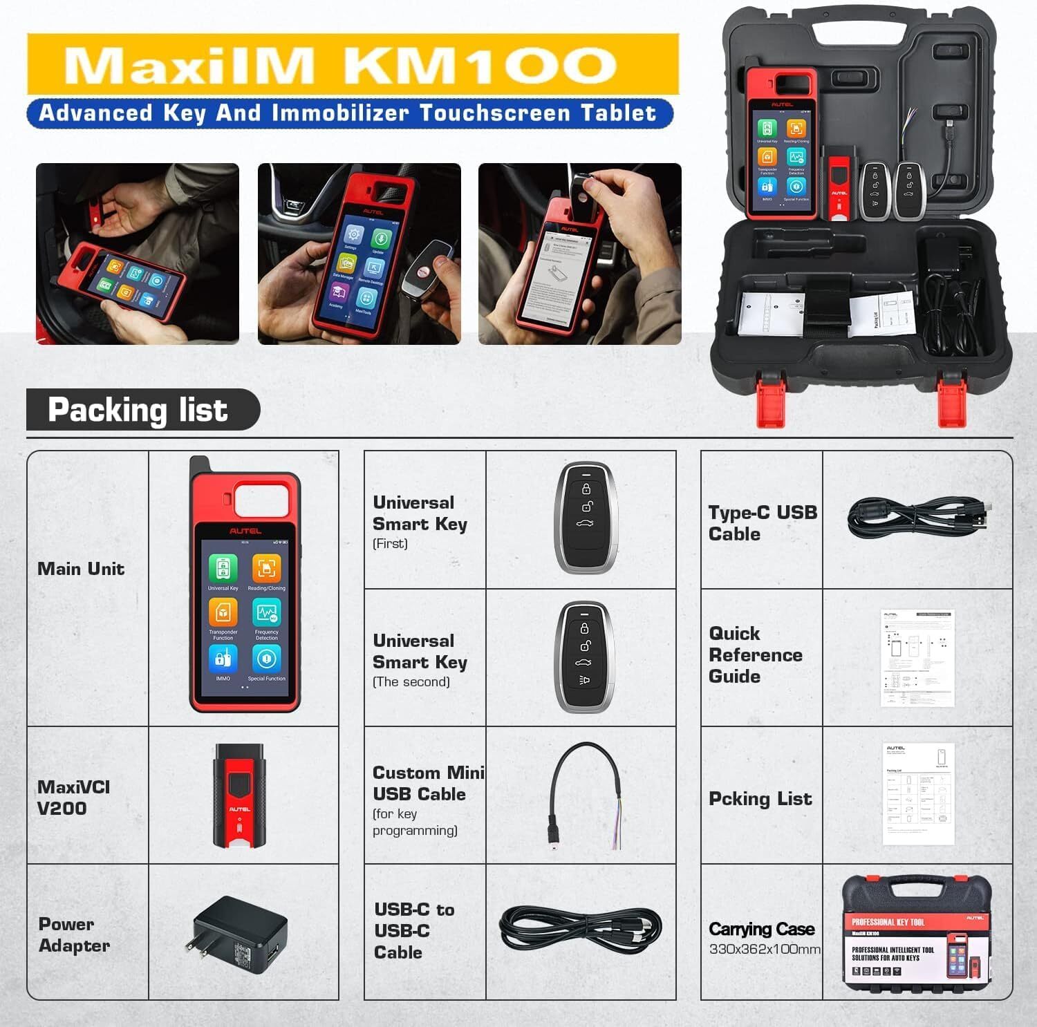 2026 Autel MaxiIM KM100 KM100E Key Fob Programming Tool Programmer Immobilizer