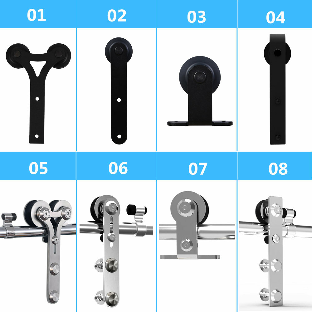 CCJH 4FT-7.5FT Sliding Barn Wood Door Hardware Track Kit For Single/Double