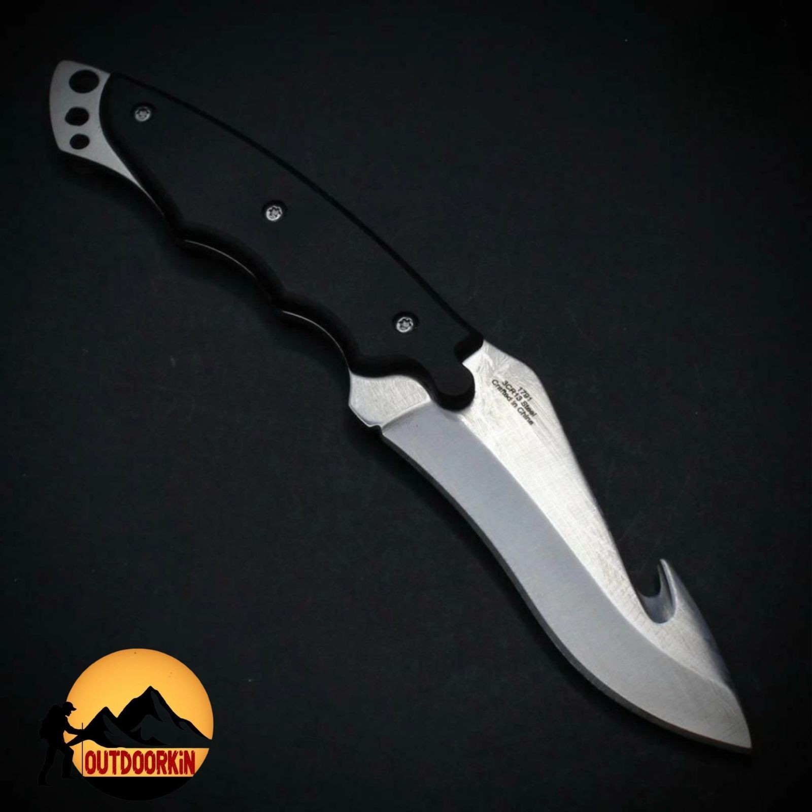 6" Full Tang Survival Gut Hook Tactical Hunting Fixed Blade Neck Knife + Sheath