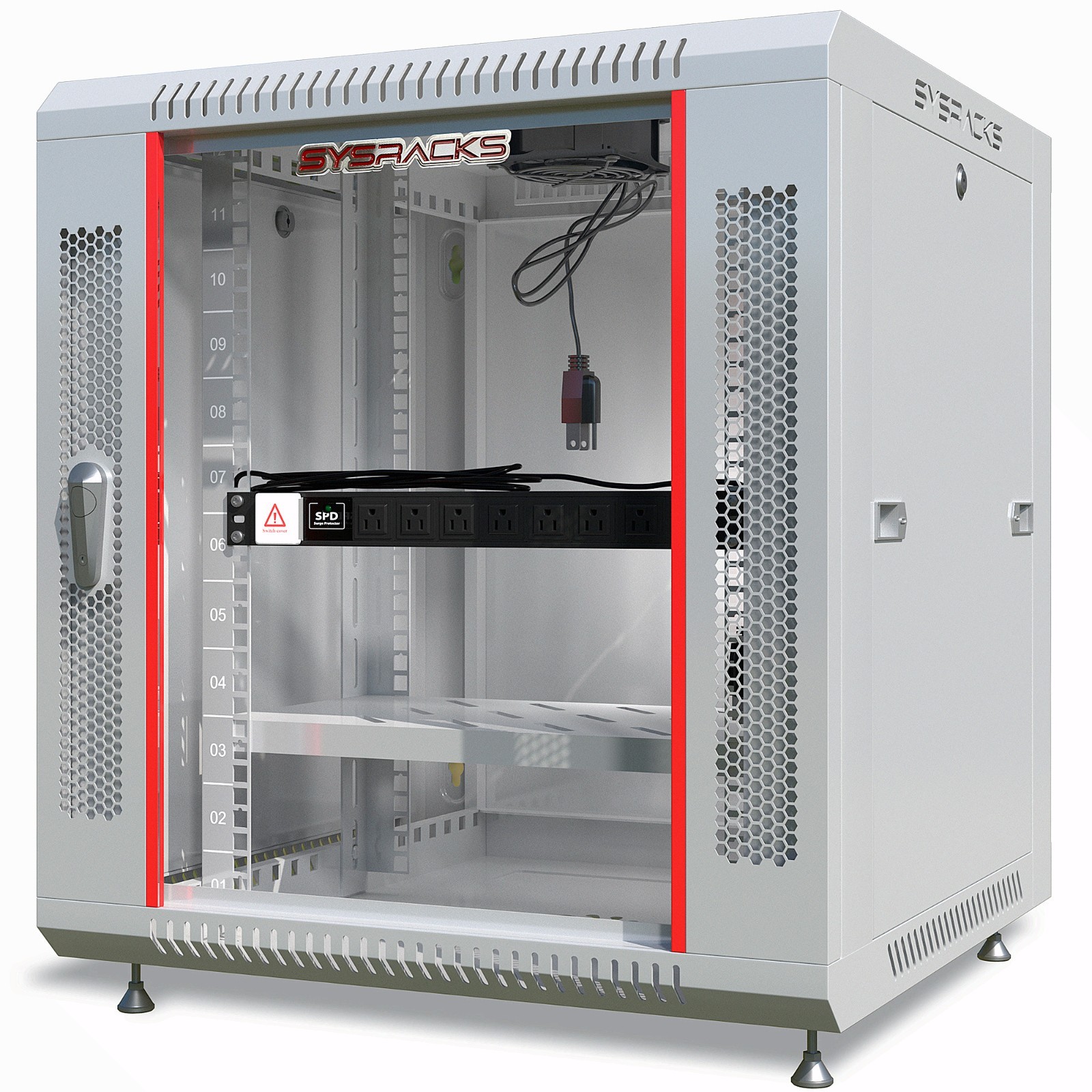 Sysracks 12U Wall Mount Server Rack Cabinet 18" Deep 19" Network Enclosure