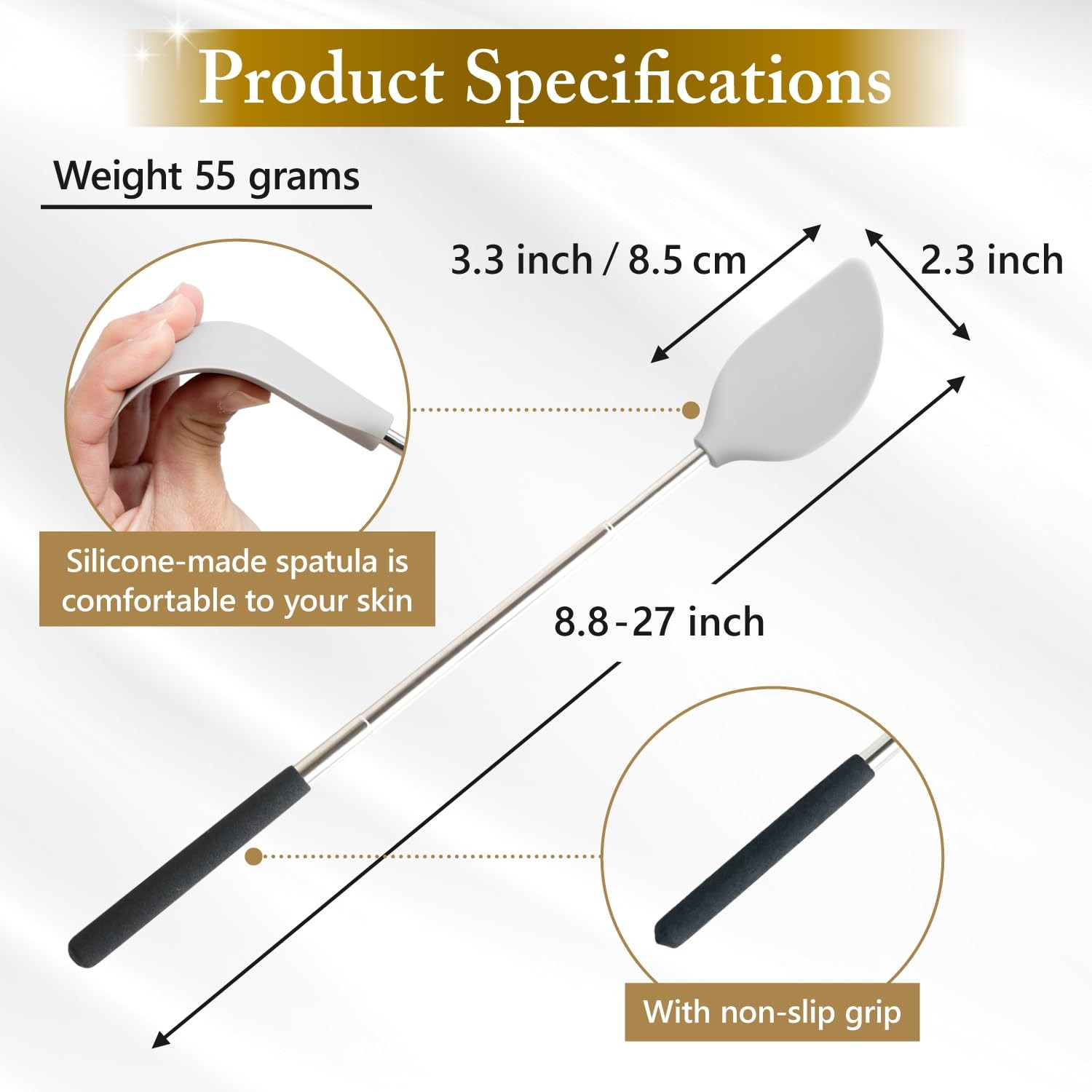 FieldSora Cream Applicator for Back Telescopic Easy to Accurate Application
