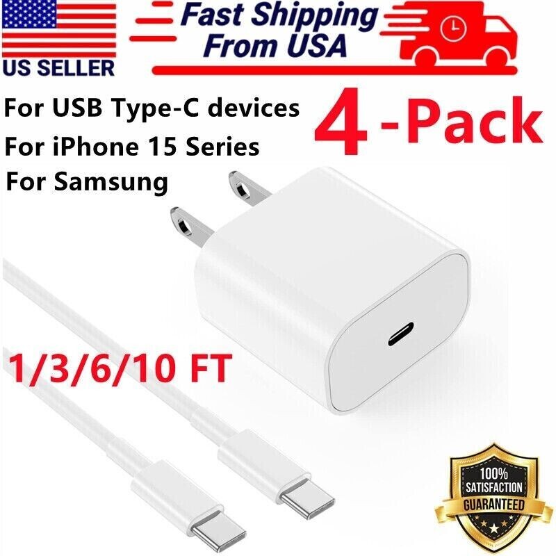 Lot Fast Charger USB C-Type C Cable For iPhone 15 Pro Max 15 Plus iPad Samsung